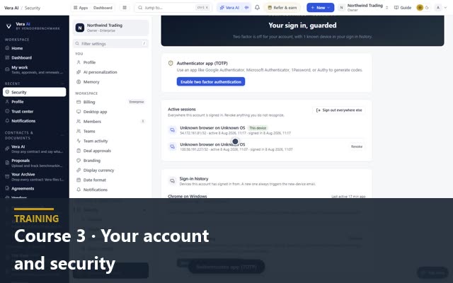 Course 3 · Your account and security