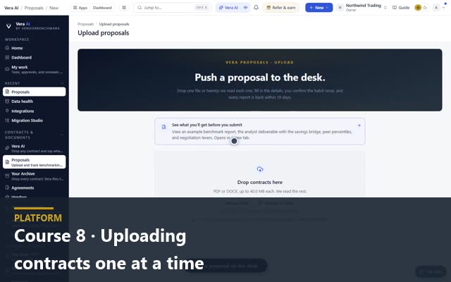 Course 8 · Uploading contracts one at a time