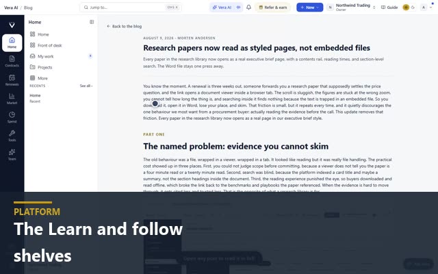 The Learn and follow shelves