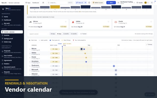 Vendor calendar